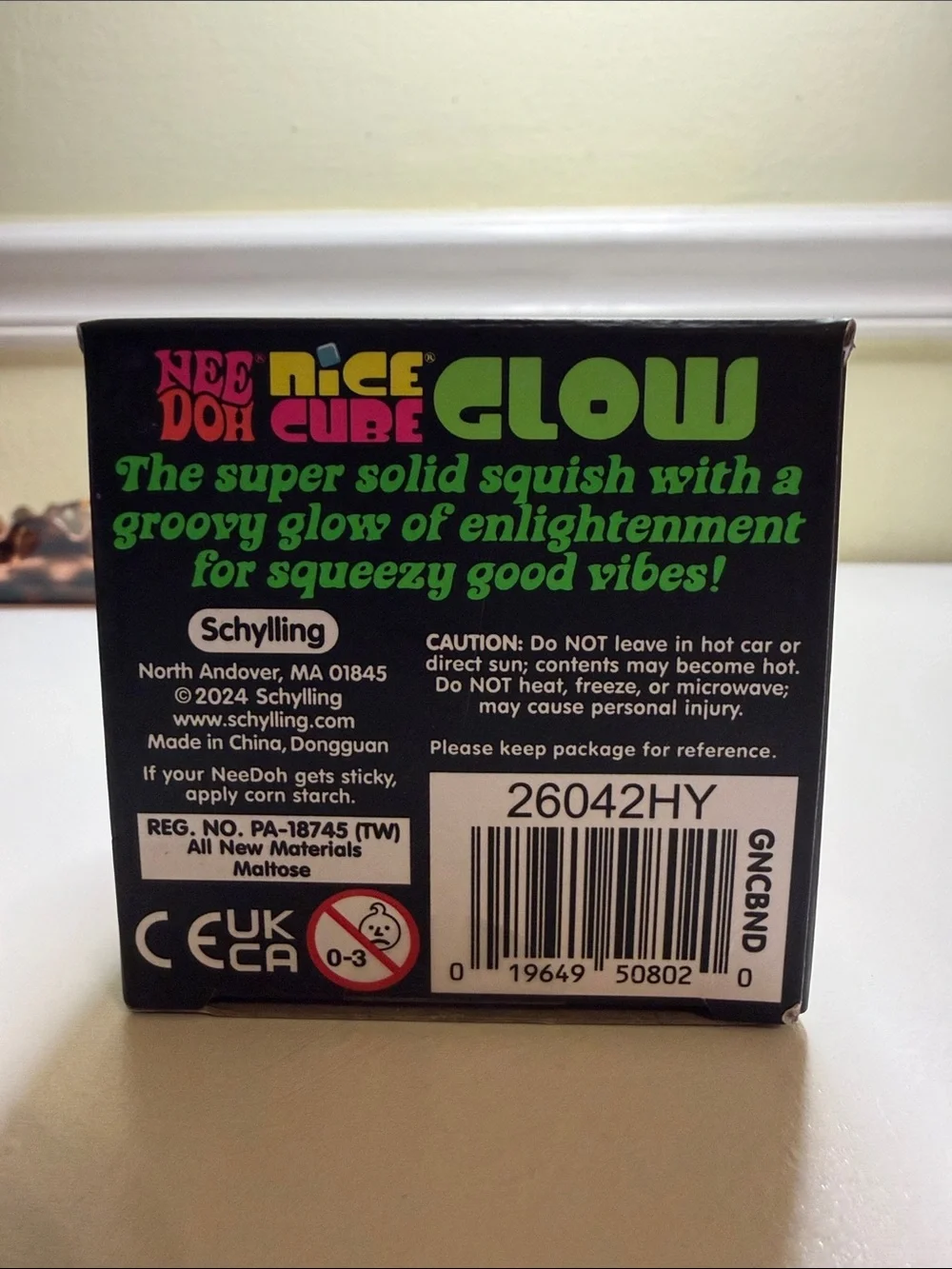 Authentic Needoh Glow Super Solid Squish - Purple (w/ sticker freebie)